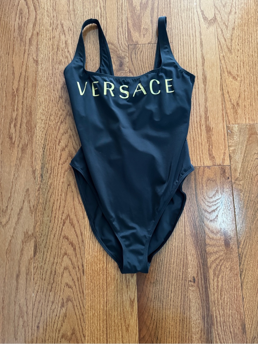 Authentic Black Versace Beachwear One Piece Bathing Suit. Size 4.